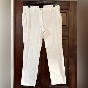 Talbots White Straight Leg Pants Classic Cotton Blend